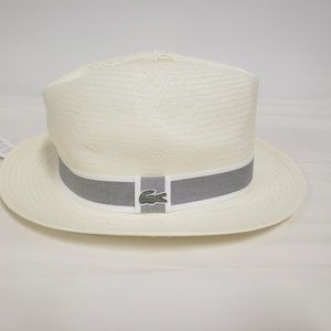 Lacoste Men's Woven Straw Hat Chine Size Large NEW